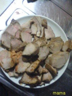 Ｘマスにおせちにも好評煮豚のニンニク生姜醤油漬け