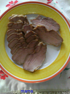 Ｘマスにおせちにも好評煮豚のニンニク生姜醤油漬け