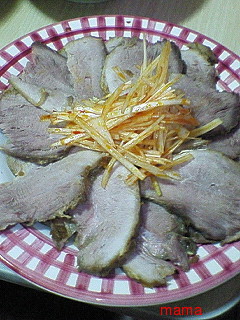 Ｘマスにおせちにも好評煮豚のニンニク生姜醤油漬け