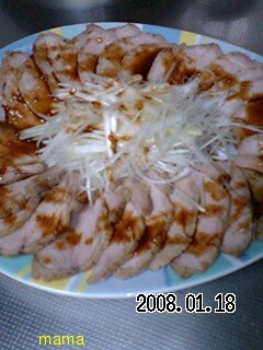 Ｘマスにおせちにも好評煮豚のニンニク生姜醤油漬け