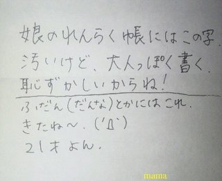 みんな字見せて