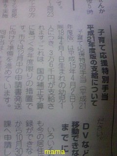 追加経済対策･子育て手当（年３万６千円）