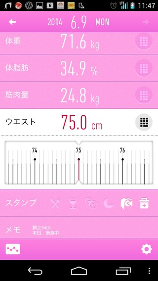 165/73*8からダイエットstart☆