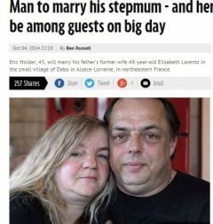 ４５歳男性､４８歳継母と恋に落ち婚約｡離婚した父も２人を祝福｡(仏)