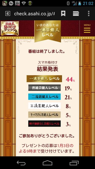 テレビ朝日【芸能人格付けチェック】