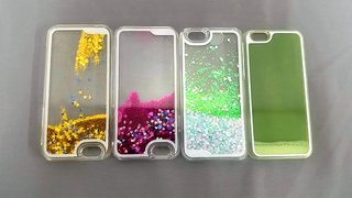 きらきら光る液体入りスマホケース「やけどのおそれ」