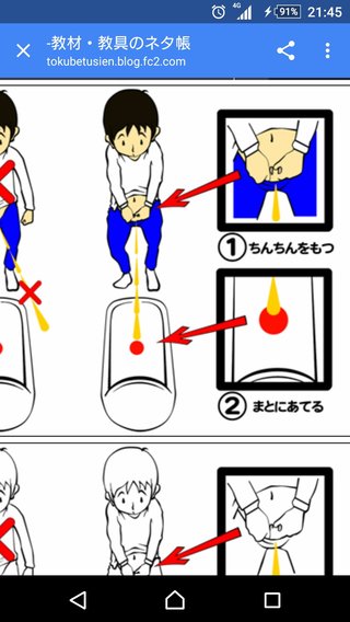 男の子のたちしょんの仕方を教えて下さい