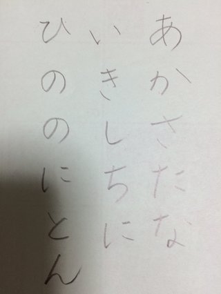 字がお綺麗なお暇な方「あかさたないきしちにとん」