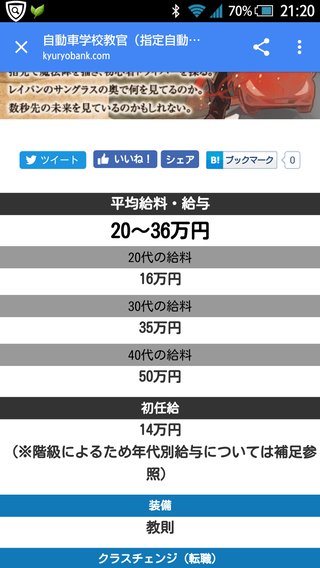 自動車教習所の教官の給料