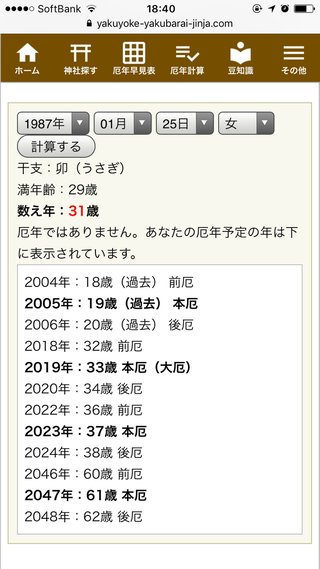 早生まれの厄年は？