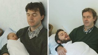 30年間5年ごとに同じ場所、順番、ポーズ、表情で撮影している親友5人組の写真