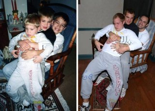 30年間5年ごとに同じ場所、順番、ポーズ、表情で撮影している親友5人組の写真