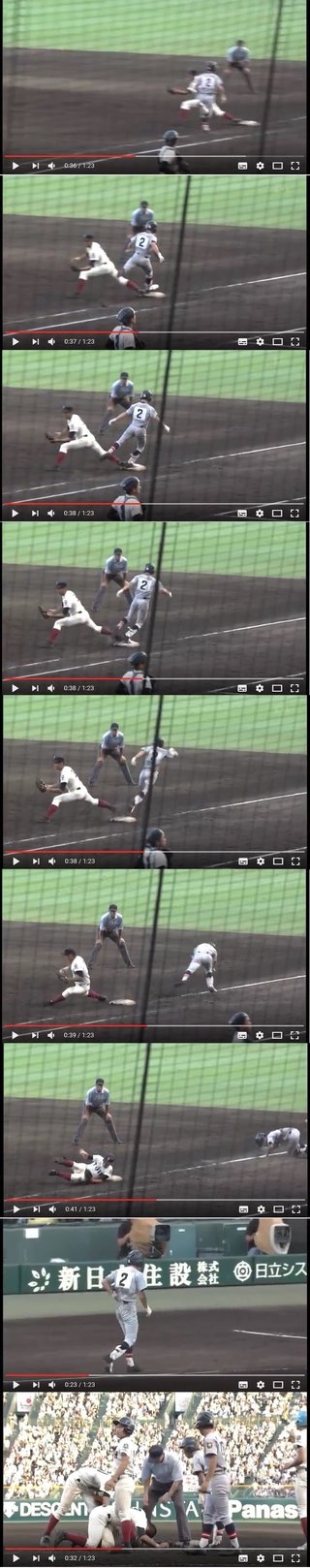 【動画あり】大阪桐蔭との試合で1塁手の足を蹴っていた！？ 仙台育英の選手の走塁がネットで議論に