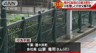 鬼怒川 2歳男児転落 父親不明