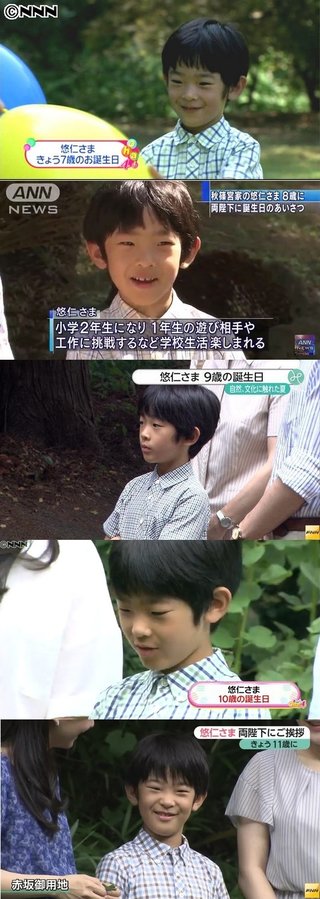 悠仁さま １１歳の誕生日、両陛下に挨拶のため御所へ