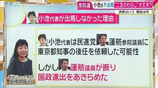 小池百合子氏　都知事を辞任して参院選出馬？　都議会でささやき「10月５日に辞めるのでは」