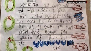 【米国】６歳児、学校でサンタに手紙を書くよう言われ書いたのが…「お前の人生は空っぽ」