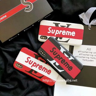 シュプリーム LV iphoneXスマホケース ジャケット型 iphone8ケース カップル