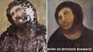 スペインの16世紀の聖人像、無断"修復"でまるで別物に