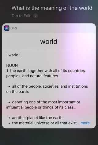 siriにworldって言ってみて