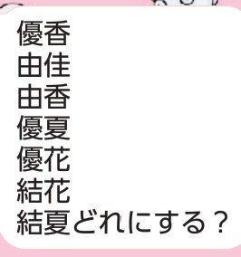 旦那が考えた女の子の名付け...