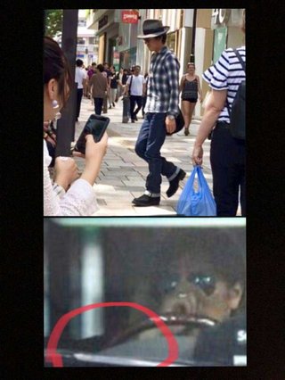 木村拓哉に遭遇。腕が紫に腫れてる