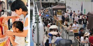 蛇口からカフェオーレ！　無料で飲める4メートルの「超巨大カフェオーレ」が大阪・道頓堀に登場