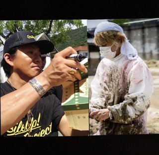 滝沢秀明は参加せず一人、がれき撤去。