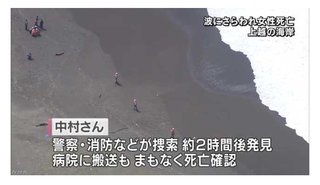 砂浜を歩いていた女性が波にさらわれ死亡・上越