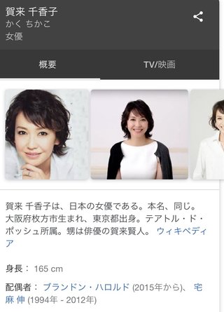 賀来千香子57歳、国際結婚してたの？