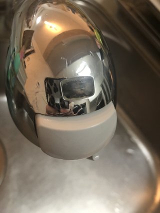 浄水器付き蛇口の窓の掃除できない？