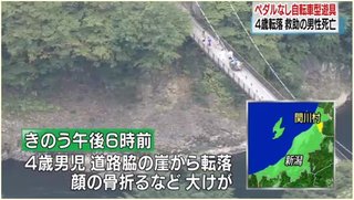 ランニングバイクの男児転落で大けが 救助の男性が転落で死亡