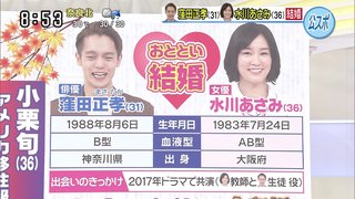 水川あさみが2ショット結婚報告