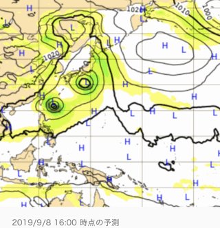 台風 16号、17号 関東へ行く確率