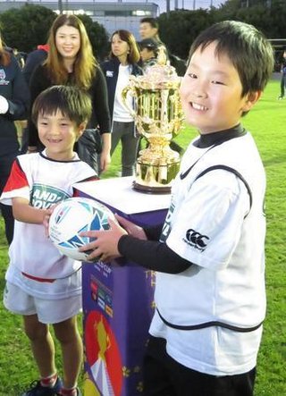 広瀬俊朗氏、ラグビーＷ杯決勝マスコットキッズ発表