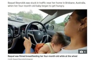 生後4か月の赤ちゃんに授乳しながら運転　母親に非難殺到（豪）