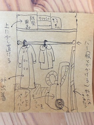 収納がなさすぎて掃除機入れてる収納性にトイレットペーパーとか置いてる