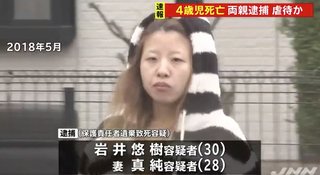 【埼玉】4歳長女を衰弱放置し死亡させた疑い【両親を逮捕】