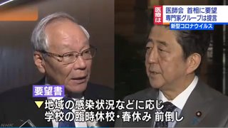 臨時休校、日本医師会が首相に要望したものだった