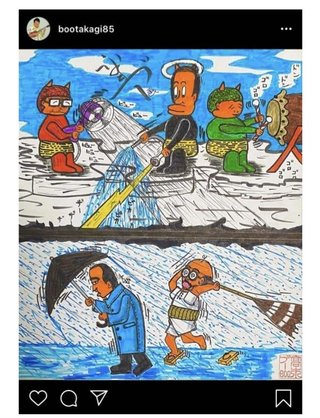 高木ブー、ドリフメンバーがモチーフの絵画公開「人生で出会えた全ての人に感謝」