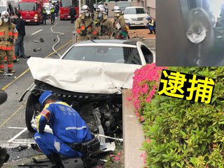 車暴走で歩道の女性死亡　女を逮捕　パトカー追跡中