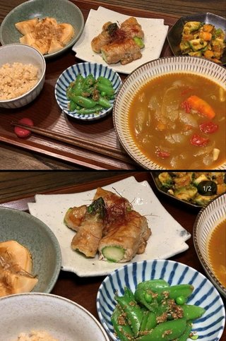 稲村亜美　立派なアスパラで肉巻き作った