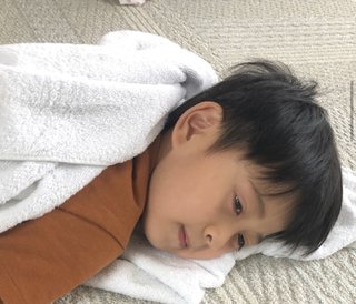 勸玄くん　お肌トラブル解消で酵素風呂へ