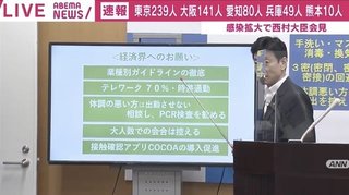 西村康稔経済再生担当大臣から皆様にお願い
