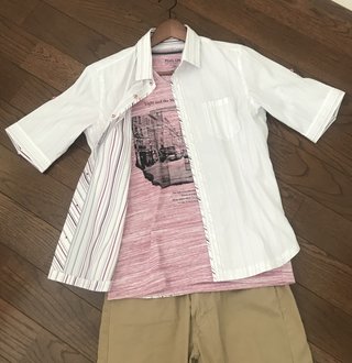 旦那がダサい。会社がビジカジオッケーになり、今日も変な格好で出勤した。