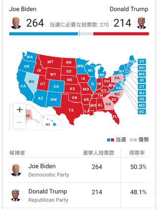 【速報】第46代アメリカ大統領選挙、バイデン氏圧勝！！