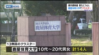 鹿屋体育大学でクラスター　サークル活動や飲食などで感染