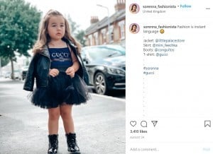 3歳娘にブランド服を着せSNSに投稿　→　炎上する