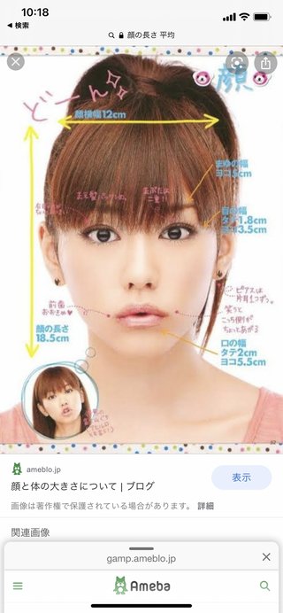 日本人女性で、小顔といわれるにはタテ18センチ以下、ヨコ16センチ以下が最低ラインです。