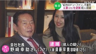 資産家“紀州のドン･ファン”不審死　元妻を殺人容疑で逮捕
